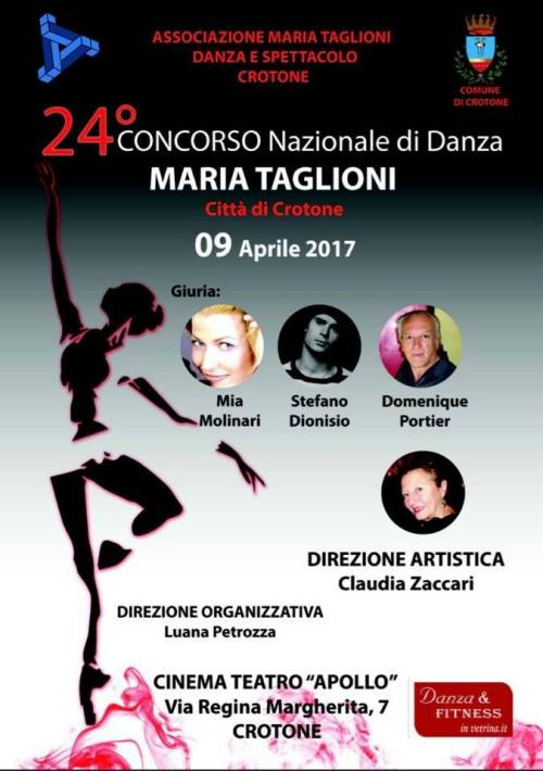 XXIV Concorso Nazionale di Danza - Maria Taglioni - Crotone - Direzione Artistica Claudia Zaccari - Direzione Amministrativa Luana Petrozza